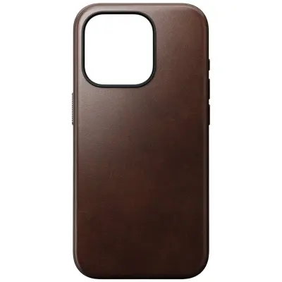 Nomad Modern Horween Leather Case (iPhone 15 Pro) - Mörkbrun