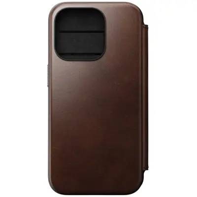 Nomad Modern Horween Leather Folio (iPhone 15 Pro) - Svart