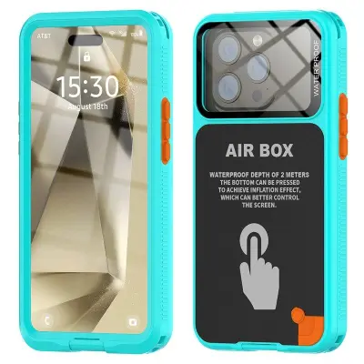 SHELLBOX Air Box Series iPhone 15 Pro Vattentät Skal Blå