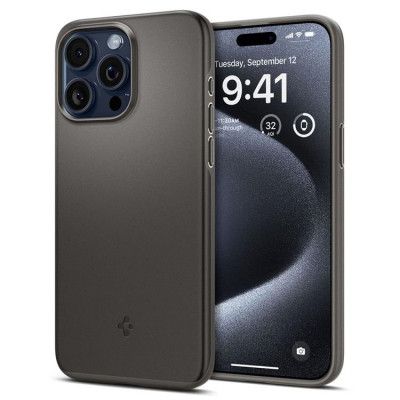 Spigen iPhone 15 Pro Mobilskal Thin Fit - Gunmetal