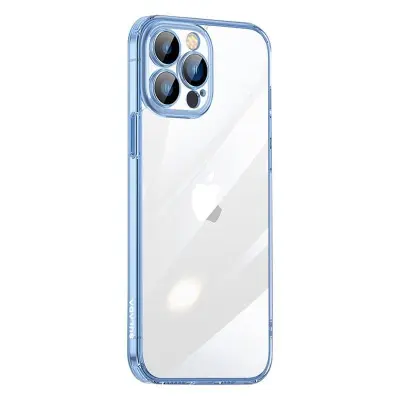 SULADA Crystal Steel Series iPhone 15 Pro Mobilskal TPU+Glas Transparent Blå