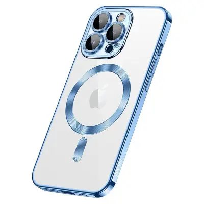 SULADA iPhone 15 Pro Mobilskal Tempererat Glas + TPU Blå