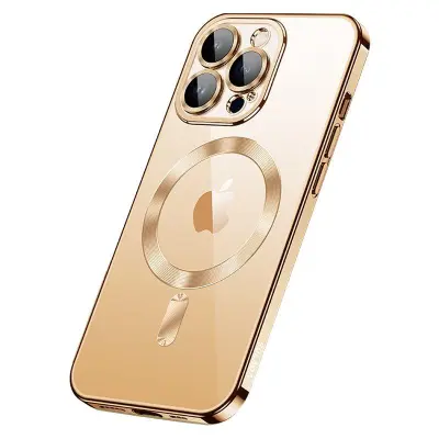 SULADA iPhone 15 Pro Skal Tempererat Glas + TPU Fodral Guld