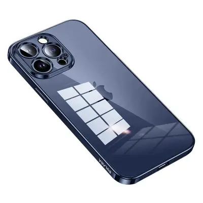 SULADA iPhone 15 Pro TPU Mobilskal Electroplating Klart - Blå