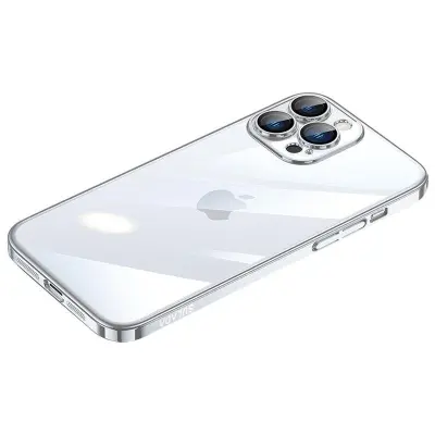 SULADA JINGJIA iPhone 15 Pro Mobilskal Hård PC Tempererat Glas Silver