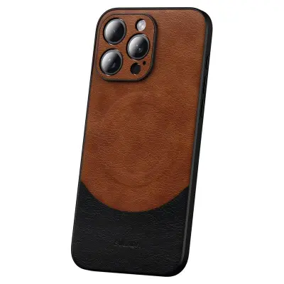 SULADA Magnetic Series iPhone 15 Pro Mobilskal Stöttålig Ljusbrun