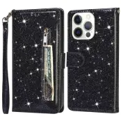 Trolsk Glitter Wallet (iPhone 15 Pro) - Guld