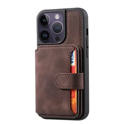Trolsk Wallet with Kickstand (iPhone 15 Pro) - Brun