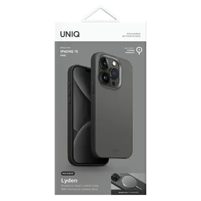 UNIQ iPhone 15 Pro Mobilskal MagSafe Lyden DS - Grå-svart