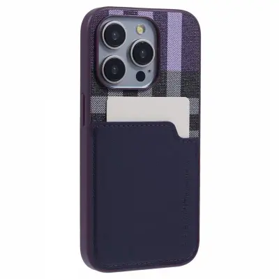 X-LEVEL iPhone 15 Pro Fodral Läder Coated Hybrid Lila