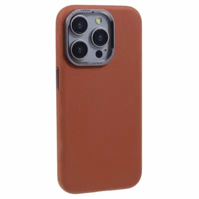 X-LEVEL iPhone 15 Pro Mobilskal Slim PU Läder Hård PC - Brun