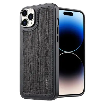 X-LEVEL iPhone 15 Pro Mobilskal Splicing Skydd PU Läder TPU Svart