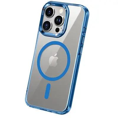XUNDD Wisely Series iPhone 15 Pro Mobilskal MagSafe Transparent Blå