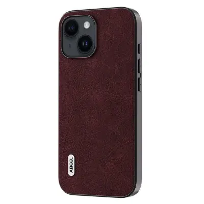 ABEEL iPhone 15 Fodral Litchi Textur KonstLäder Drömmande Lila