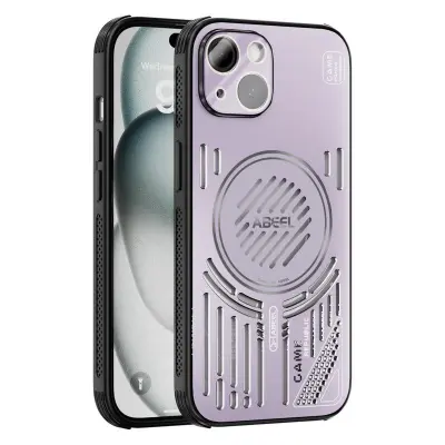 ABEEL iPhone 15 Magnetiskt Fodral Aluminium + PC + TPU - Lila