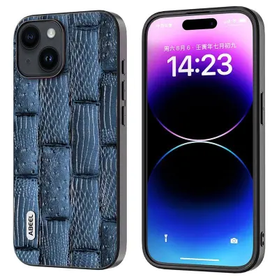 ABEEL iPhone 15 Mobilskal Shockproof Mahjong Textur Blå