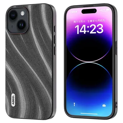 ABEEL Milky Way iPhone 15 Skal PU Läder Grå