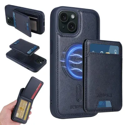 BETOPNICE iPhone 15 Fodral KonstLäder - Blå