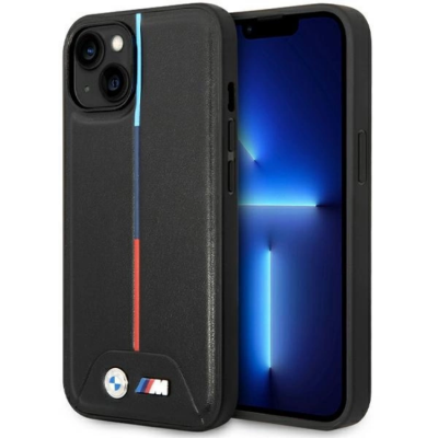 BMW iPhone 15/14/13 Mobilskal M Quilted Tricolor - Svart