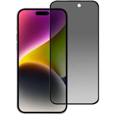 BOOM [1-Pack] iPhone 15/16 Härdat Glas Skärmskydd Privacy - Svart