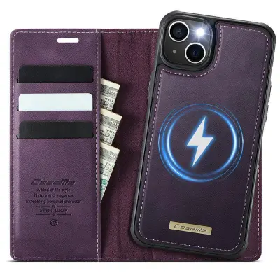 CASEME C49 iPhone 15 Mobilskal MagSafe RFID Blocker Lila