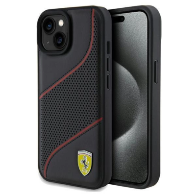 Ferrari iPhone 15/14/13 Mobilskal Perforated Waves Metal Logo
