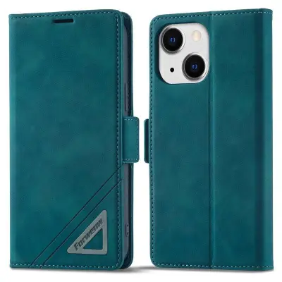 FORWENW F3 Series iPhone 15 Plånboksfodral Konstläder - Grön
