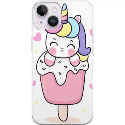 Mobilskal till Apple iPhone 15 med Glad enhörning
