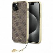 Guess iPhone 15 Mobilskal 4G Charm Collection - Brun