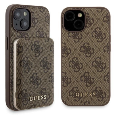 Guess iPhone 15 Mobilskal Med Powerbank 5000mAh Magsafe Metal Logo