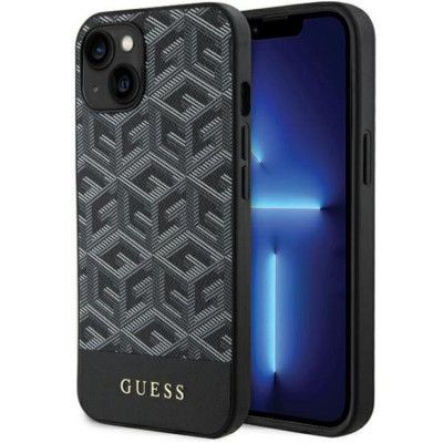 Guess iPhone 15/14/13 Mobilskal MagSafe GCube Stripes - Svart