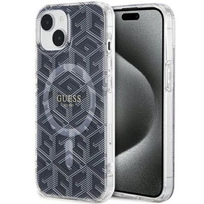 Guess iPhone 15/14/13 Mobilskal Magsafe IML GCube - Svart