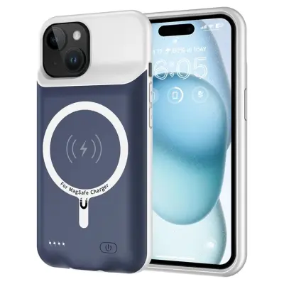 iPhone 15 Batteriskal Magsafe 7000mAh - Blå