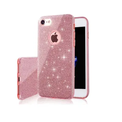 iPhone 15 fodral, Glitter rosa - Skydd, stil&hållbarhet