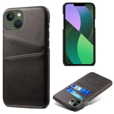 iPhone 15 Mobilskal Korthållare PU-Läder - Svart