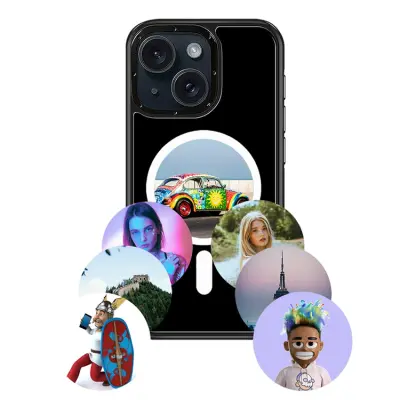 iPhone 15 Mobilskal MagSafe E-Ink NFC 6-Färgad TPU + PC