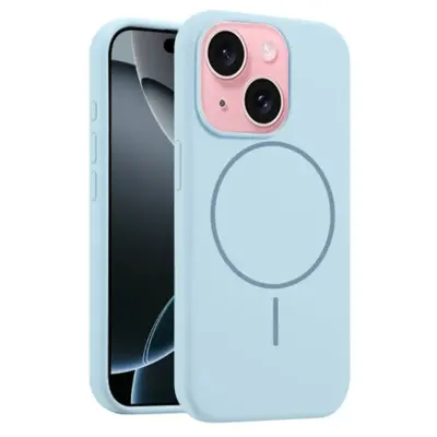 iPhone 15 Mobilskal MagSafe Silikon Anti Drop - Blå (Blå)