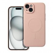 iPhone 15 Mobilskal Magsafe Silikon - Rosa