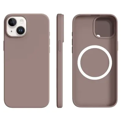 iPhone 15 Mobilskal MagSafe Ultra Thin Silicone (Chestnut Brun)