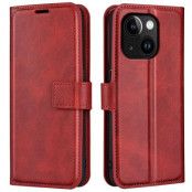 iPhone 15 Plånboksfodral Calf Flip Folio - Röd