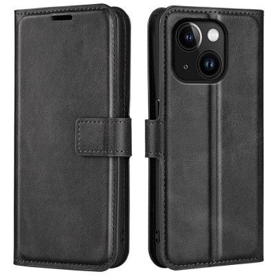 iPhone 15 Plånboksfodral Calf Flip Folio - Svart