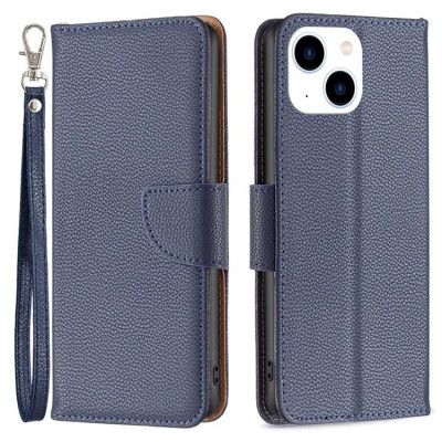 iPhone 15 Plånboksfodral med Rem - Mörkblå