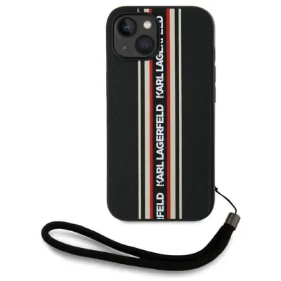 Karl Lagerfeld iPhone 15 Mobilskal Athleisure Stripes Cord - Röd
