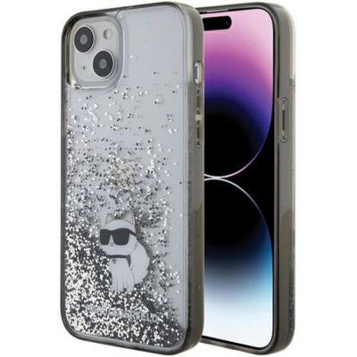 KARL LAGERFELD iPhone 15 Mobilskal Liquid Glitter Choupette