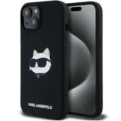 Karl Lagerfeld iPhone 15 Mobilskal MagSafe Silicone Choupette Head