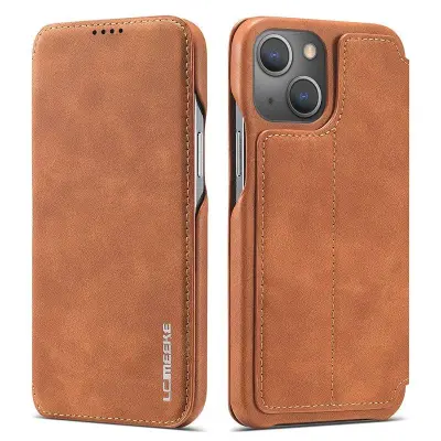 LC.IMEEKE iPhone 15 Fodral KonstLäder - Brun