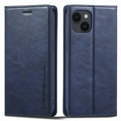 LC.IMEEKE iPhone 15 Plånboksfodral i Konstläder - RFID-blockerande - Blå