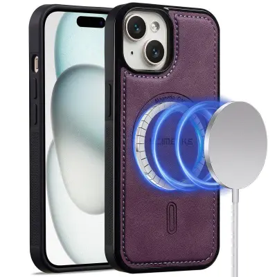 LC.IMEEKE L6 Fodral för iPhone 15 KonstLäder - Lila