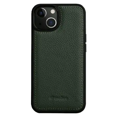 MELKCO iPhone 15 Mobilskal Äkta Läder + PC Stötsäkert - Grön
