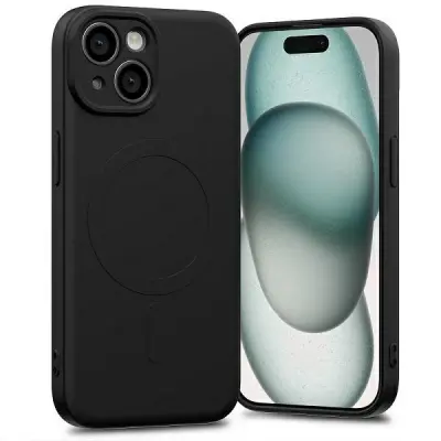 Mercury iPhone 15 Mobilskal MagSafe Semi-Silikon - Svart